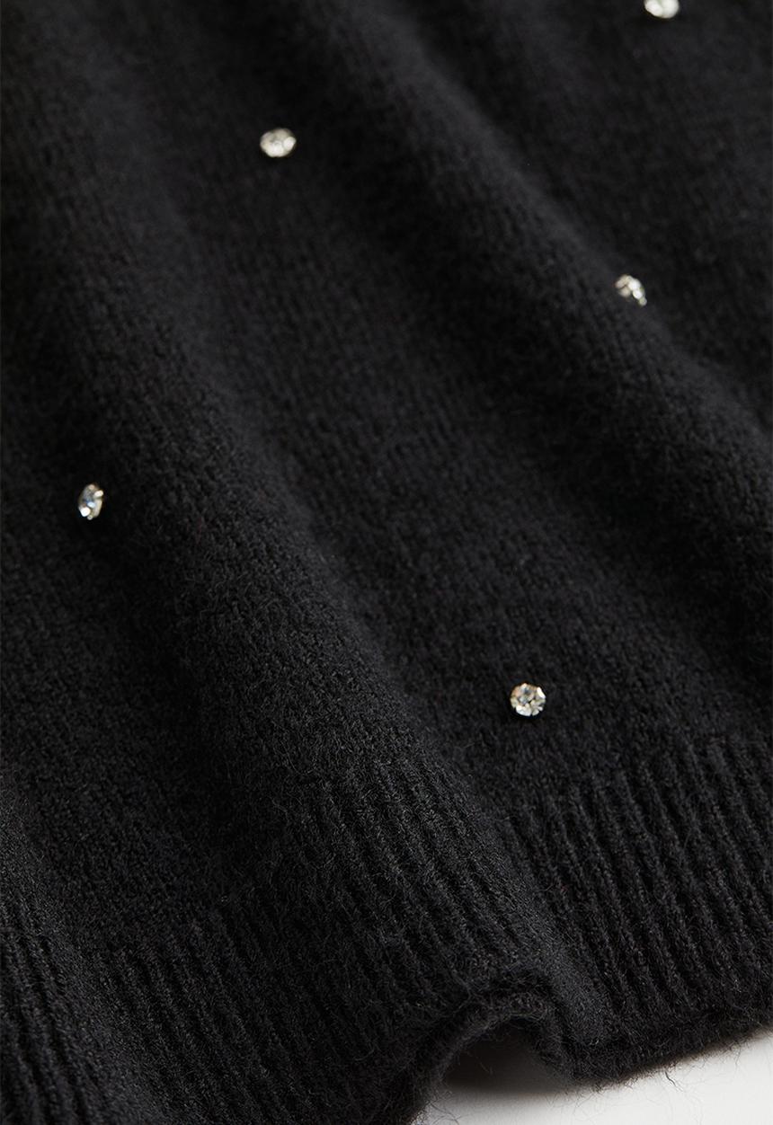 H&M - Beaded jumper - black/rhinestones