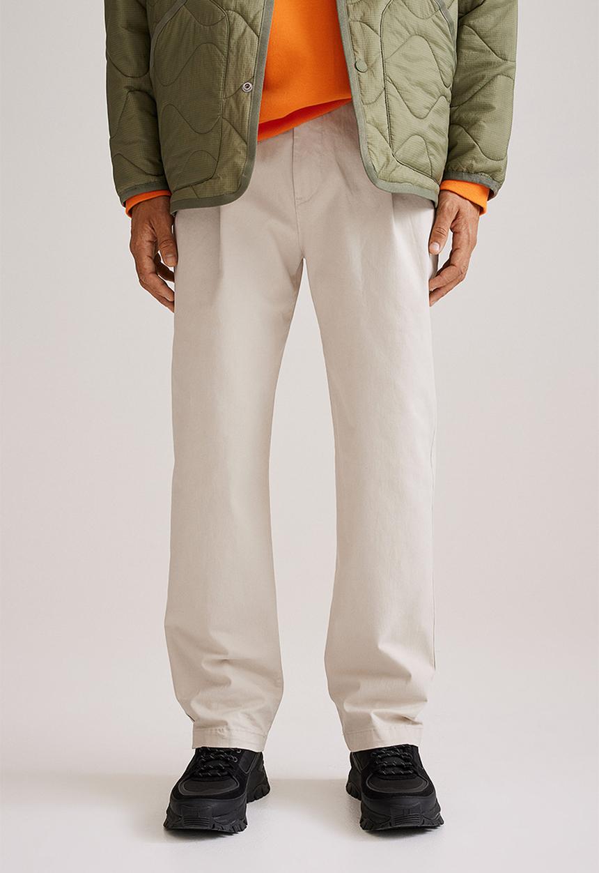 H&M - Relaxed fit twill trousers - natural white