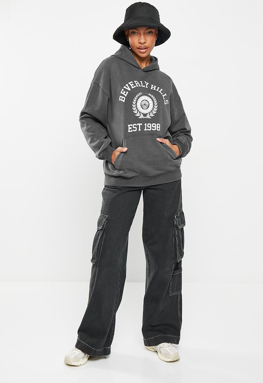 Supré  - Paige oversized printed hoodie - washed phantom/beverly hills