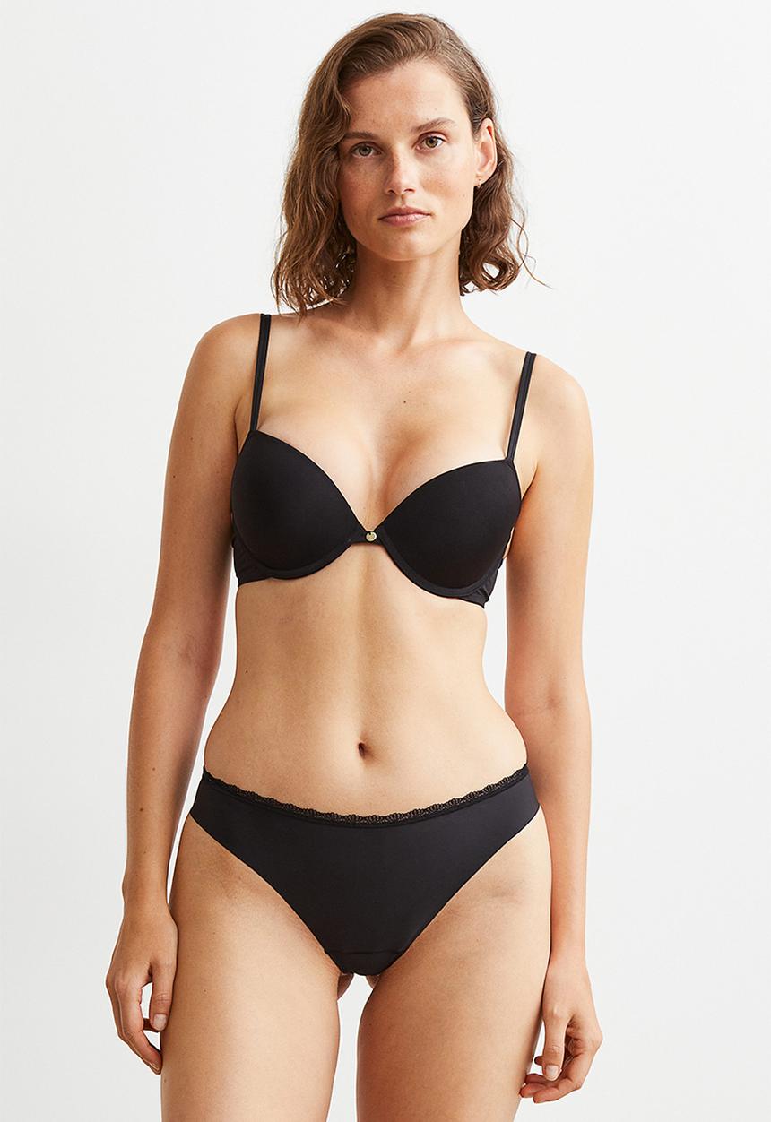 H&M - 3-pack jersey invisible brazilian briefs - black