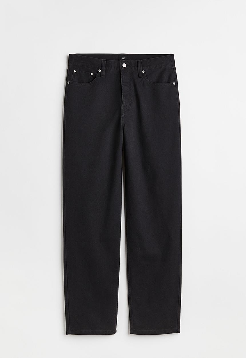 H&M - Loose fit 5-pocket twill trousers - black