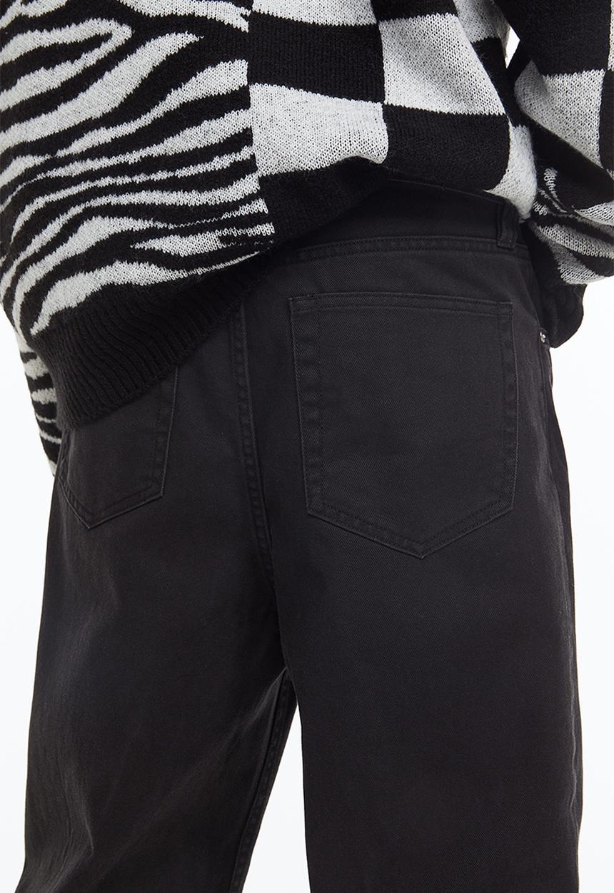 H&M - Loose fit 5-pocket twill trousers - black