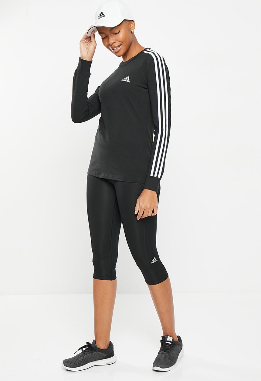 adidas Performance - W 3s long sleeve tee - black & white