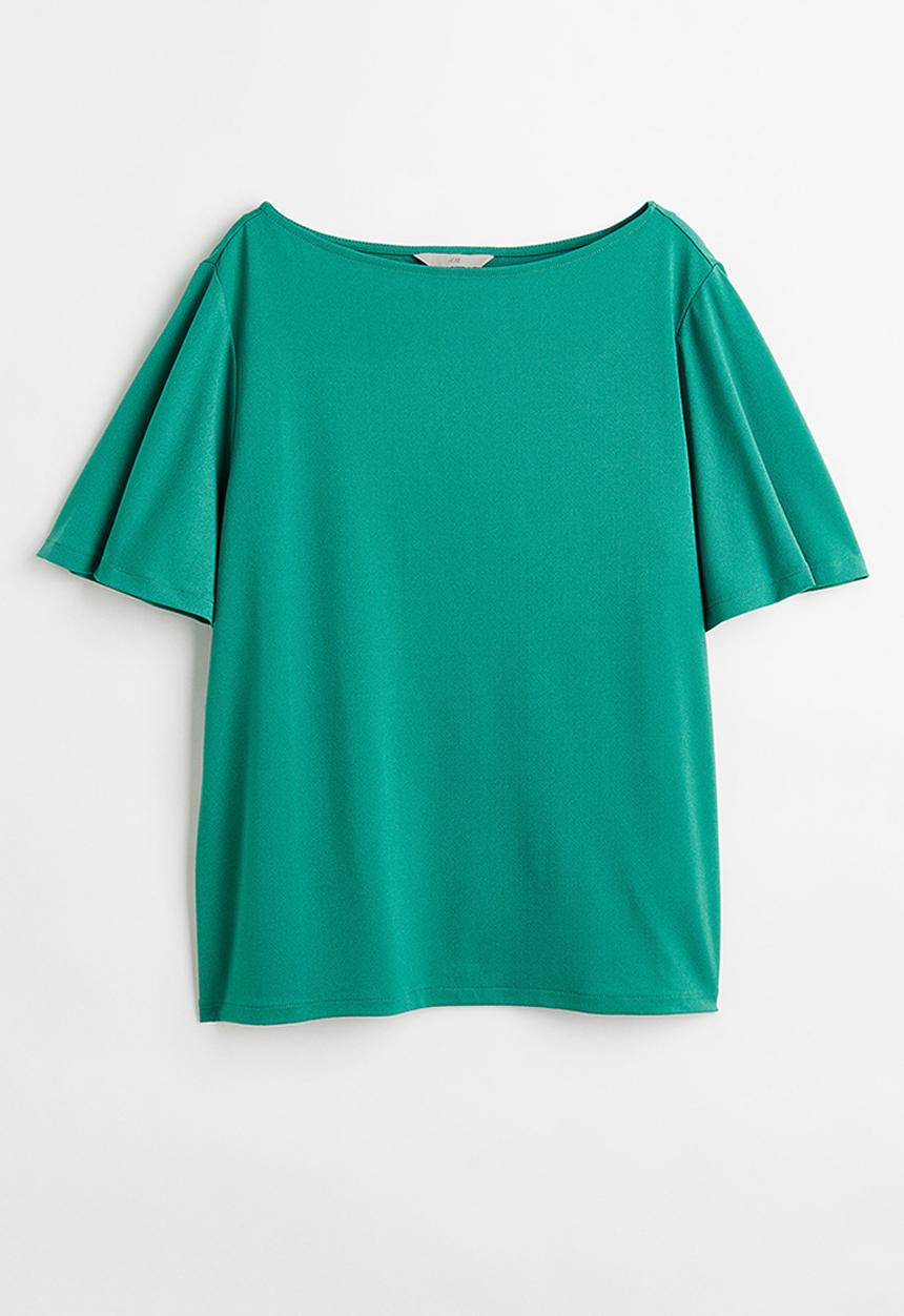 H&M - Boat-neck top - turquoise