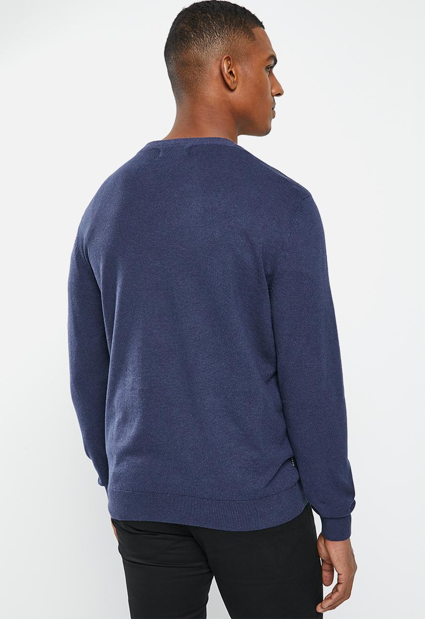 Pringle of Scotland - Long sleeve crew neck argyle - navy