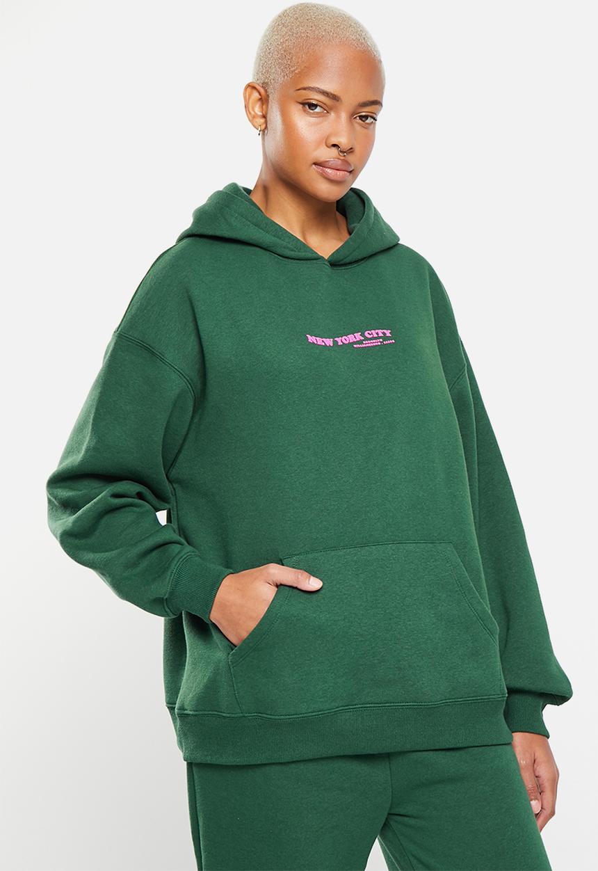 Supré  - Paige oversized printed hoodie - amazon green/nyc