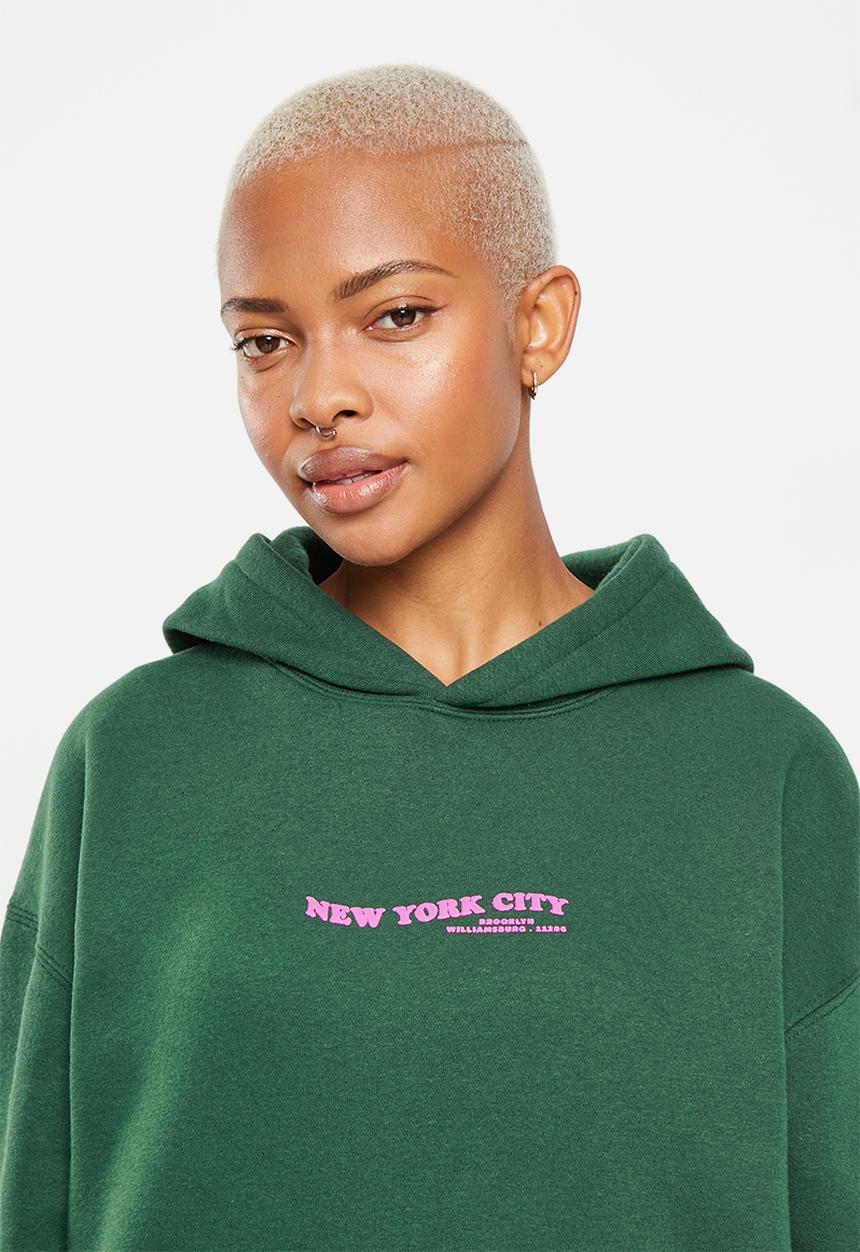 Supré  - Paige oversized printed hoodie - amazon green/nyc