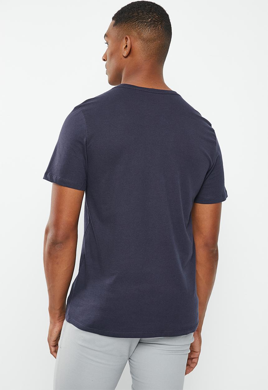 Pringle of Scotland - Embossed printed fashion short sleeve tee - navy