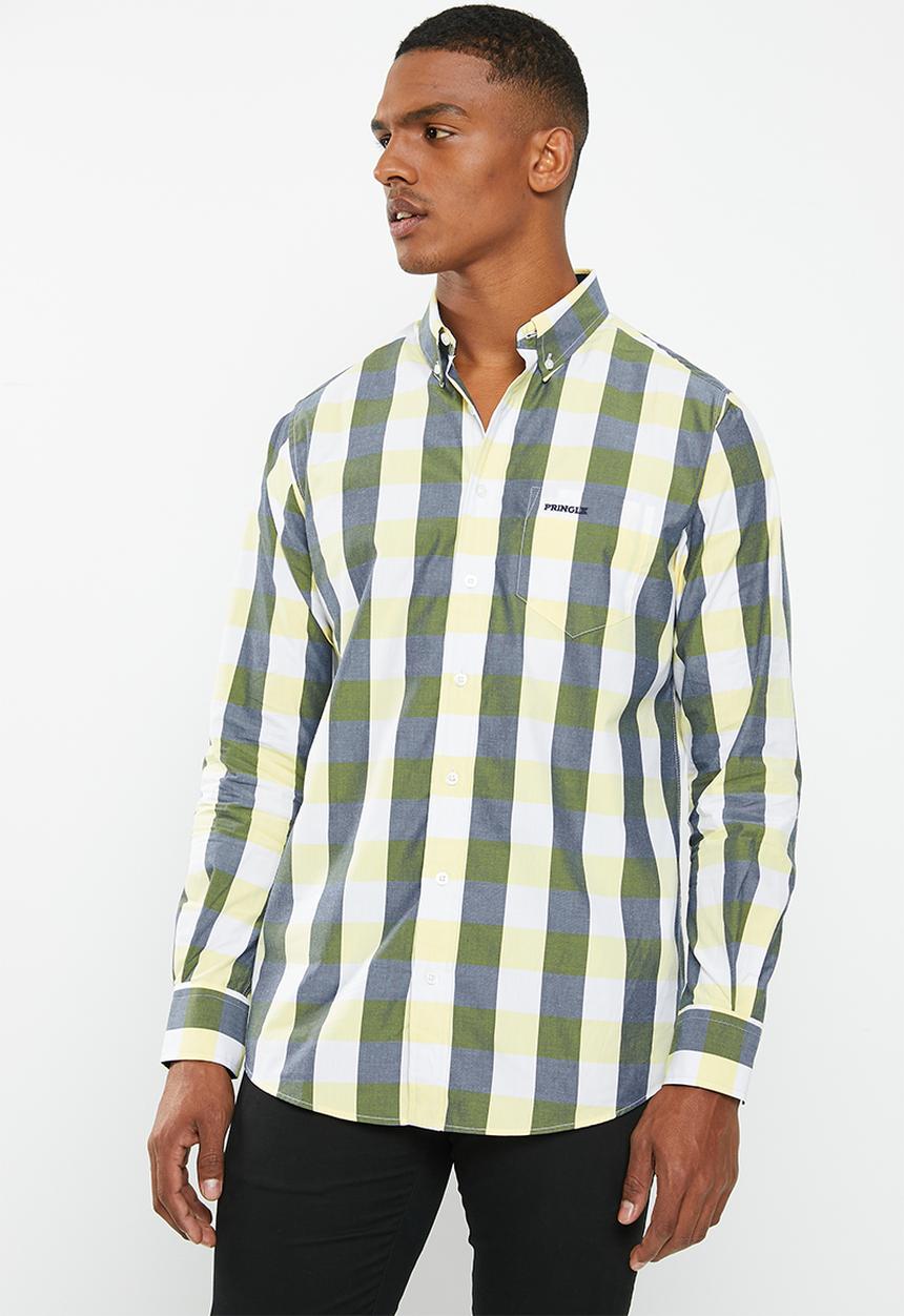 Pringle of Scotland - Long sleeve classic shirt - yellow & navy