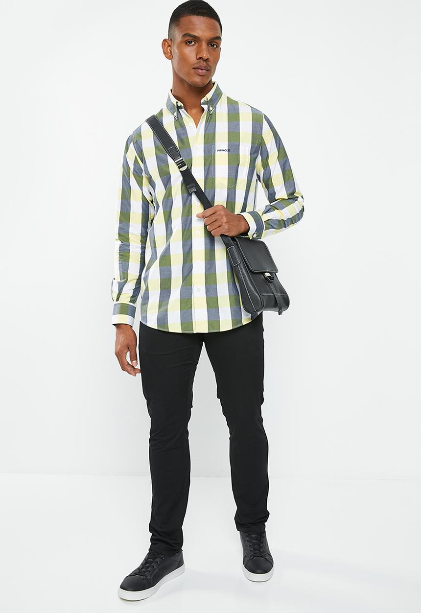 Pringle of Scotland - Long sleeve classic shirt - yellow & navy