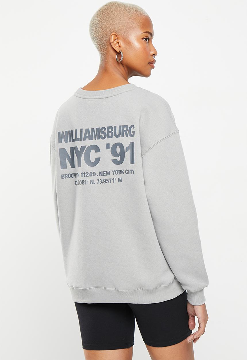 Supré  - Tonya oversized crew jumper - opal grey/williamsburg