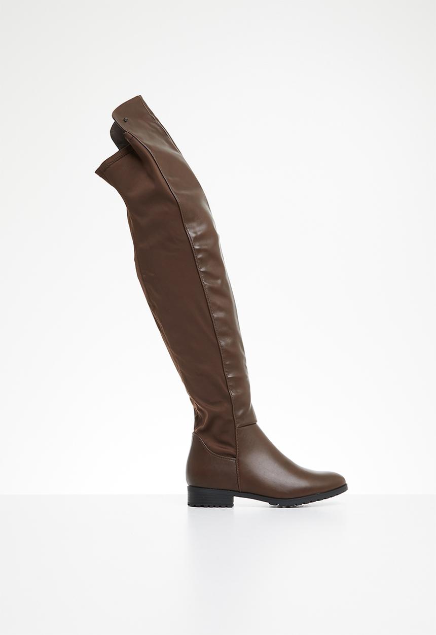 Miss Black - Krabi1 over the knee boot - chocolate