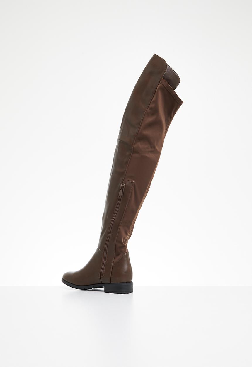 Miss Black - Krabi1 over the knee boot - chocolate