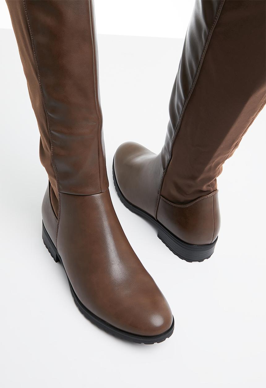 Miss Black - Krabi1 over the knee boot - chocolate