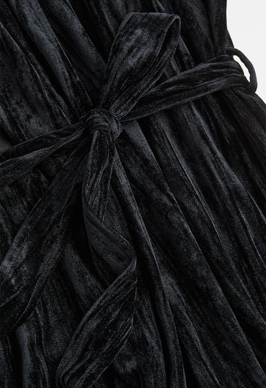 H&M - Velour dressing gown - black
