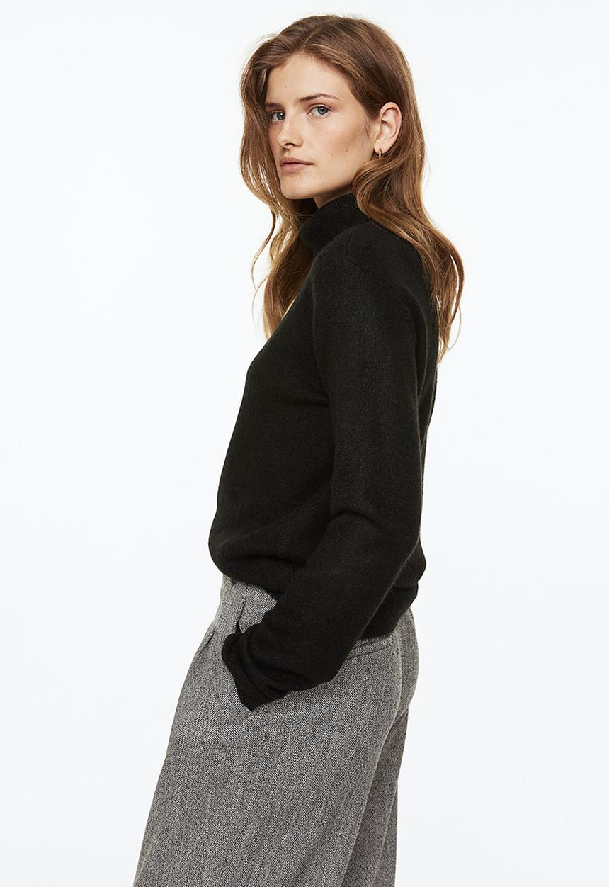 H&M - Polo-neck jumper - black