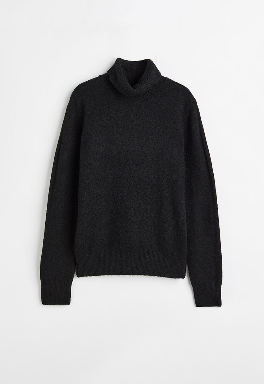 H&M - Polo-neck jumper - black