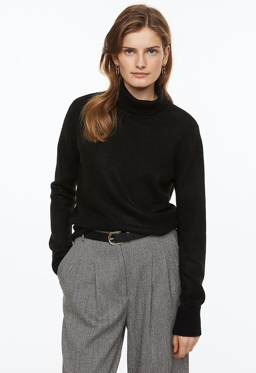 H&M - Polo-neck jumper - black