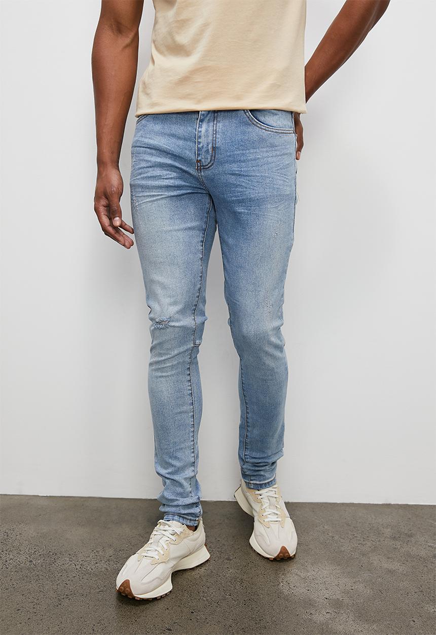 STYLE REPUBLIC - Fashion skinny ripped denim - mid blue