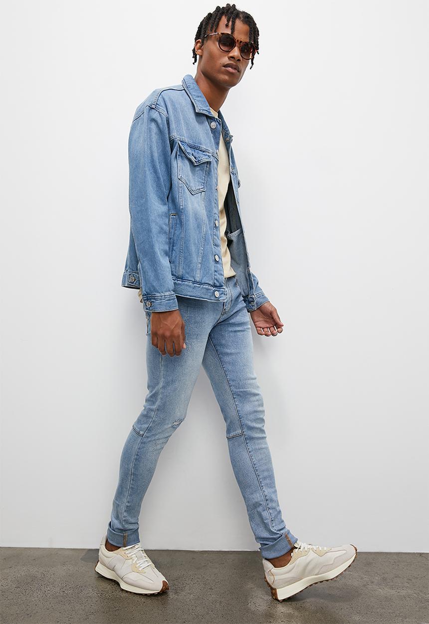 STYLE REPUBLIC - Fashion skinny ripped denim - mid blue