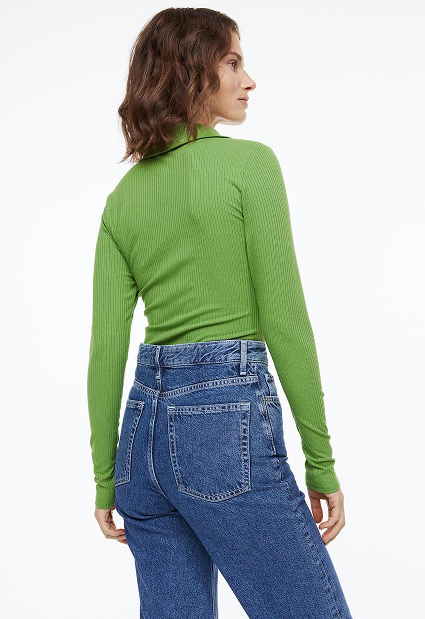 H&M - Ribbed jersey body - green