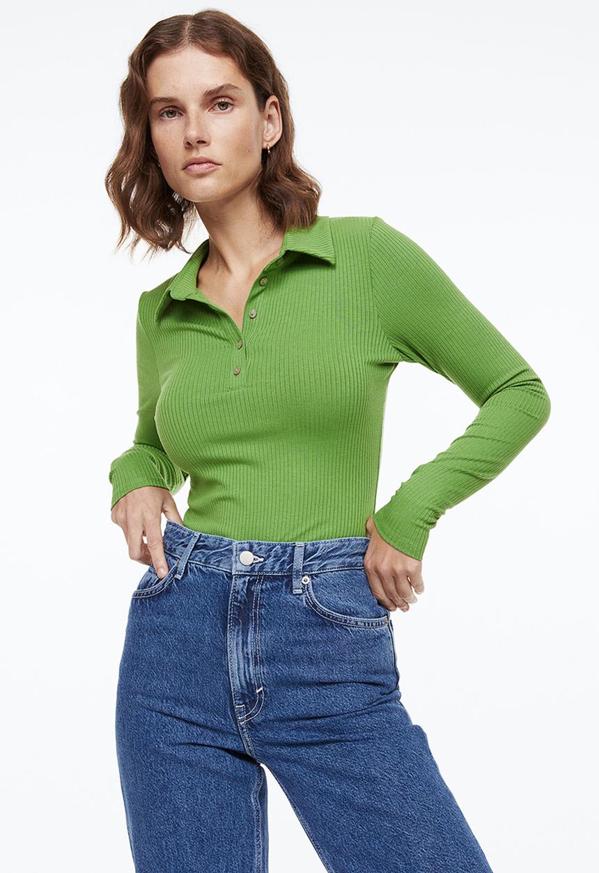 H&M - Ribbed jersey body - green