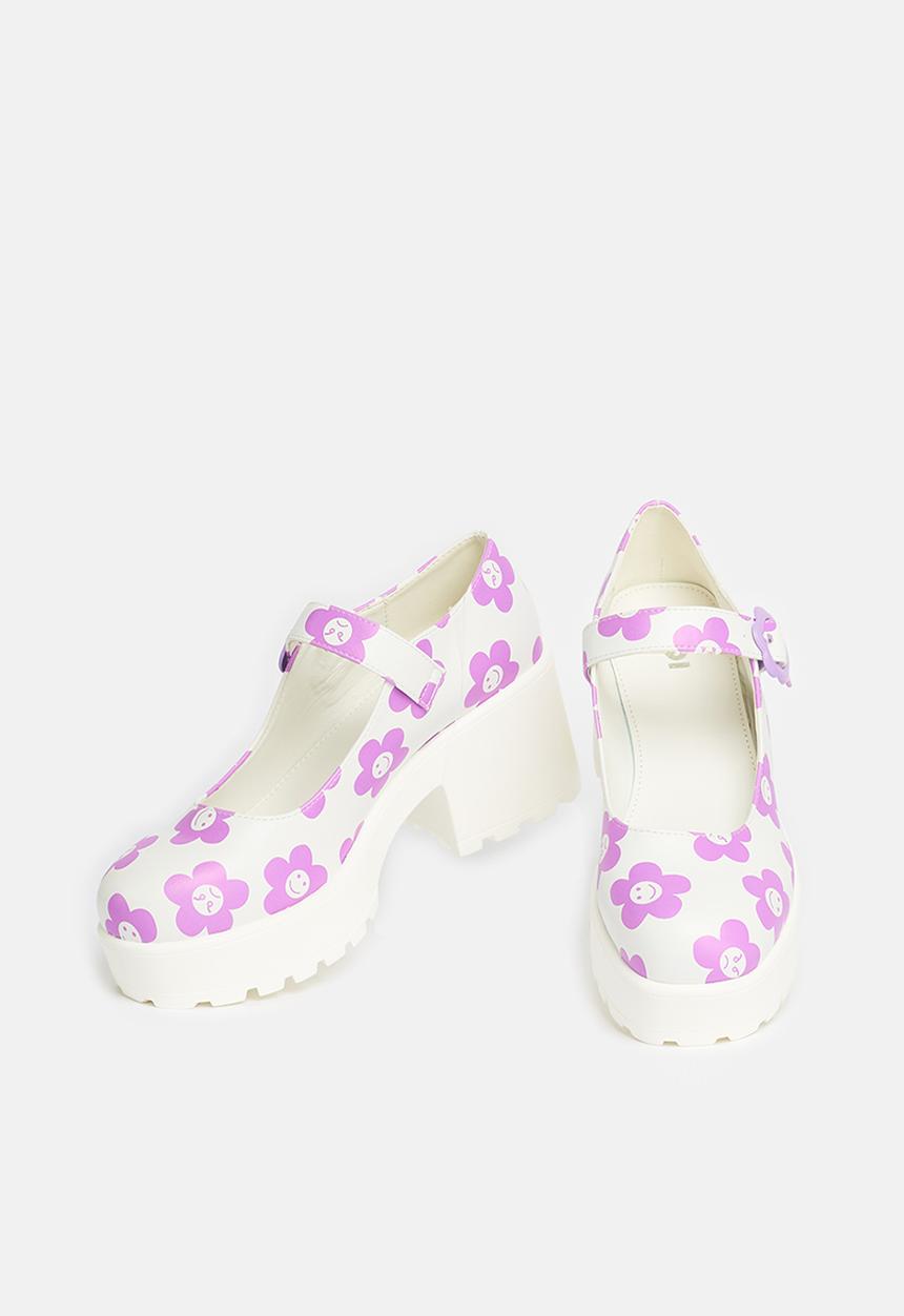 Koi Footwear - Tira mary jane - white/purple flowers