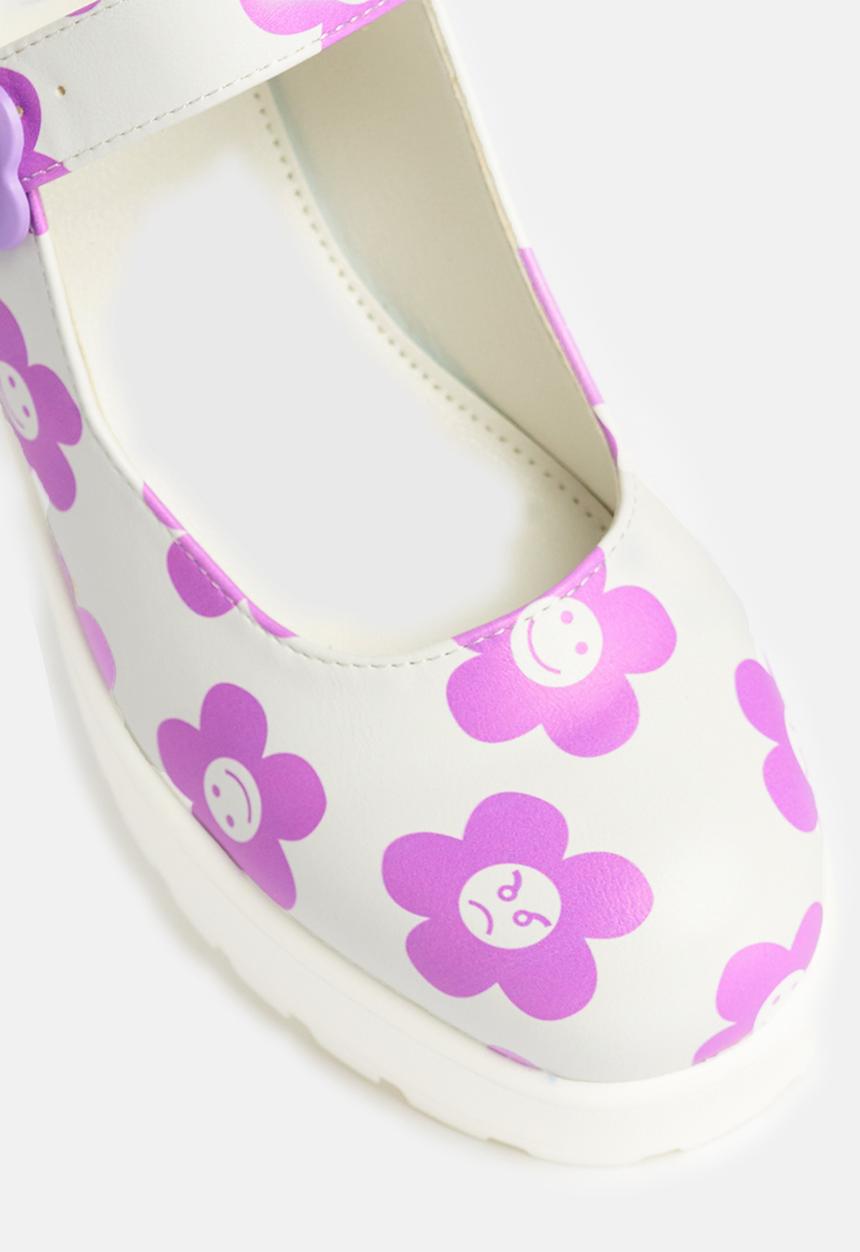 Koi Footwear - Tira mary jane - white/purple flowers
