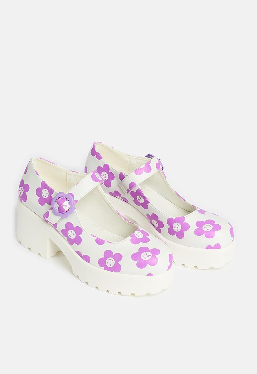 Koi Footwear - Tira mary jane - white/purple flowers