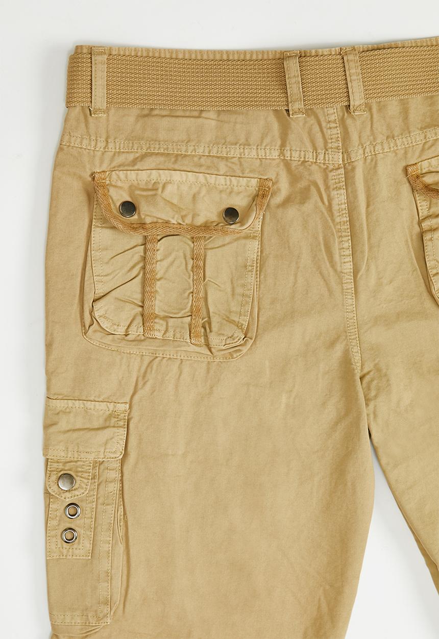 basicthread - Enzyme washed utility plus belted chino - khaki