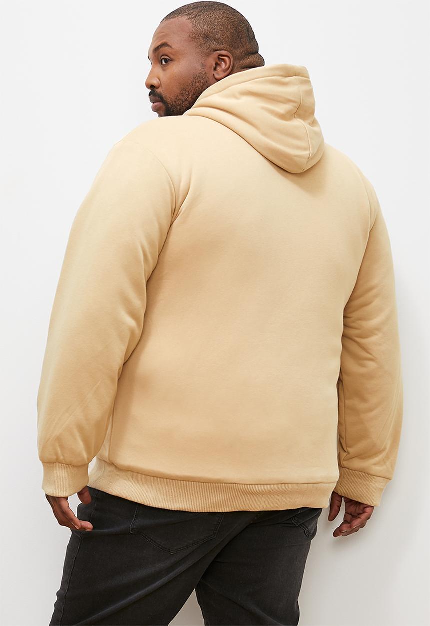 Lark & Crosse - Themba sherpa lined zip through hoodie - taupe