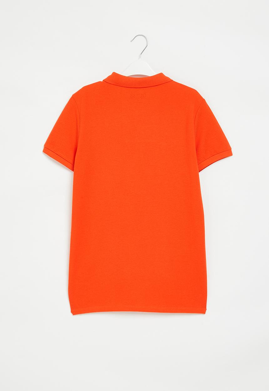 GUESS - Short sleeve polo - techno orange