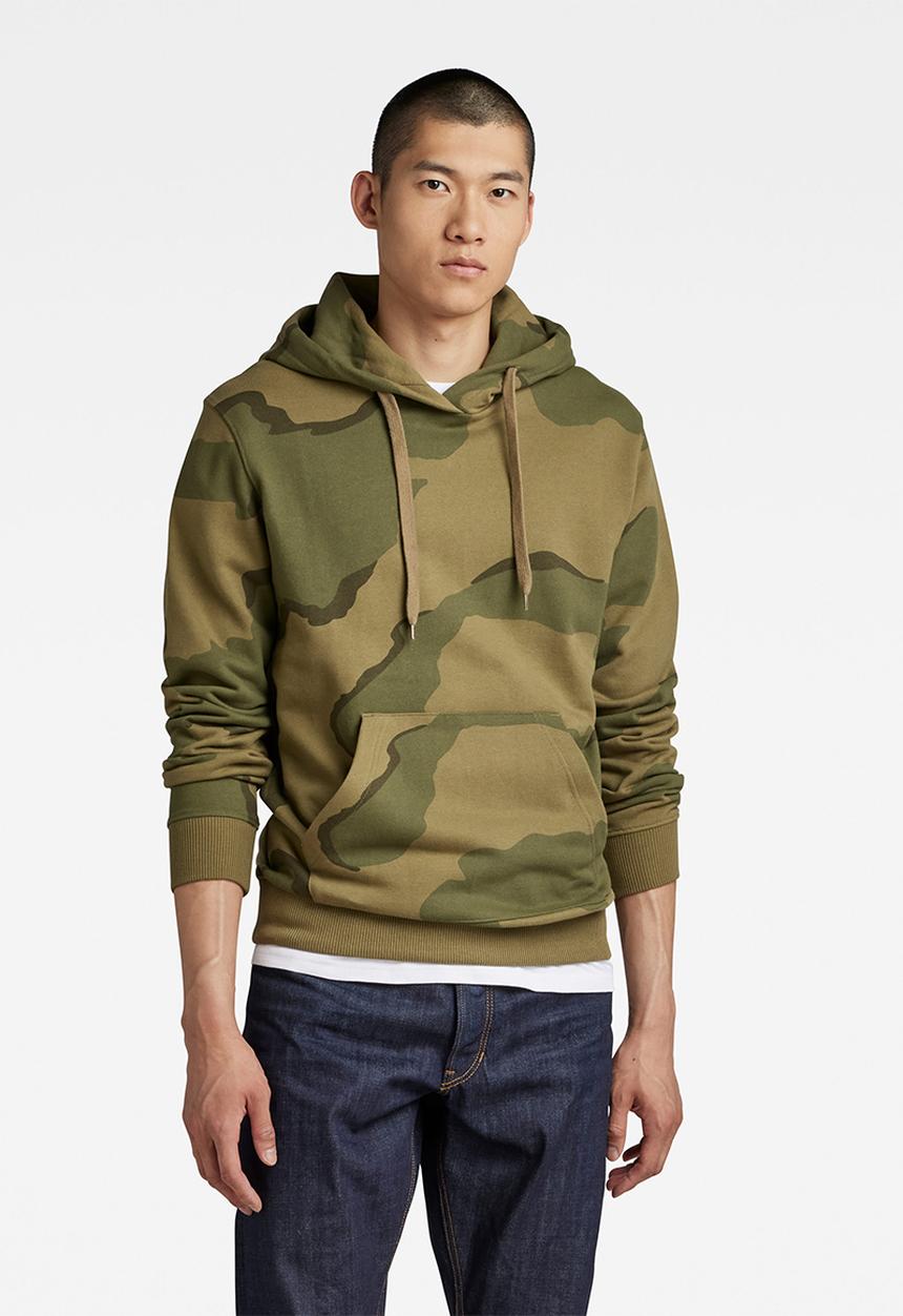 G-STAR - Hooded sweater - smoke olive desert camo