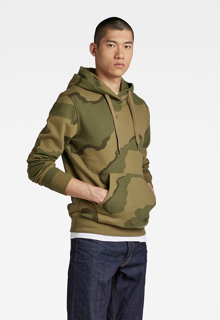 G-STAR - Hooded sweater - smoke olive desert camo