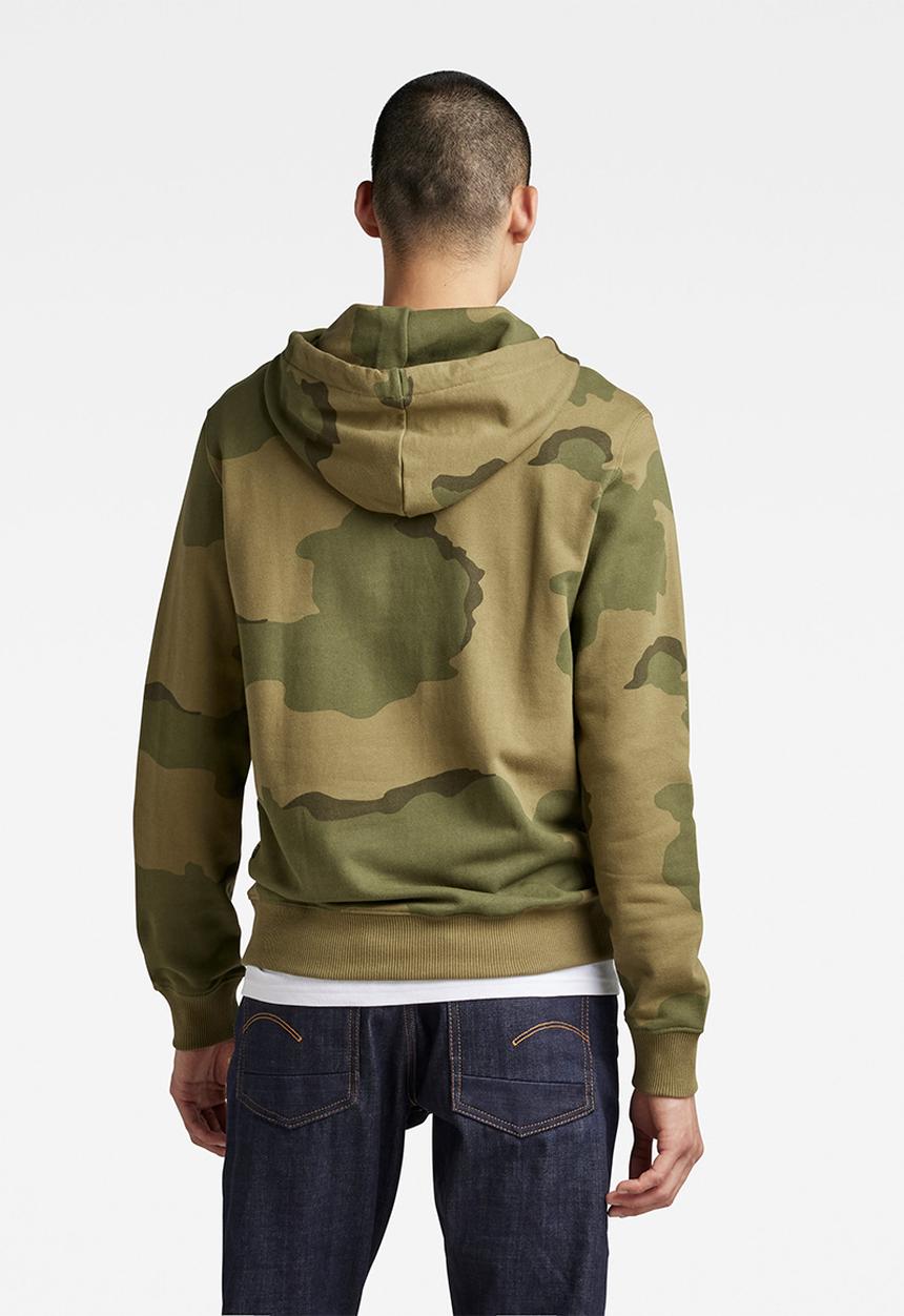 G-STAR - Hooded sweater - smoke olive desert camo