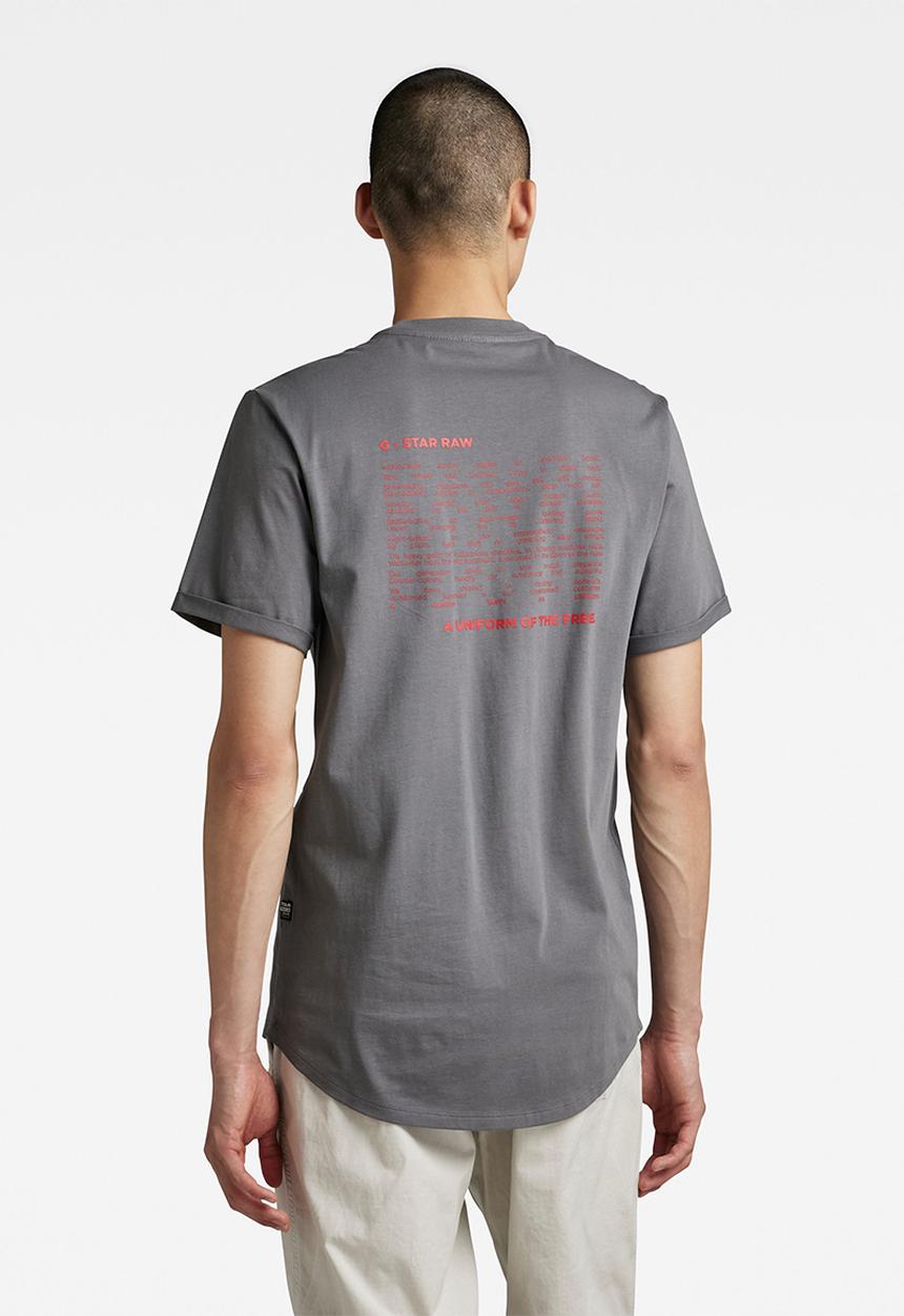 G-STAR - Lash back text r t-shirt - granite