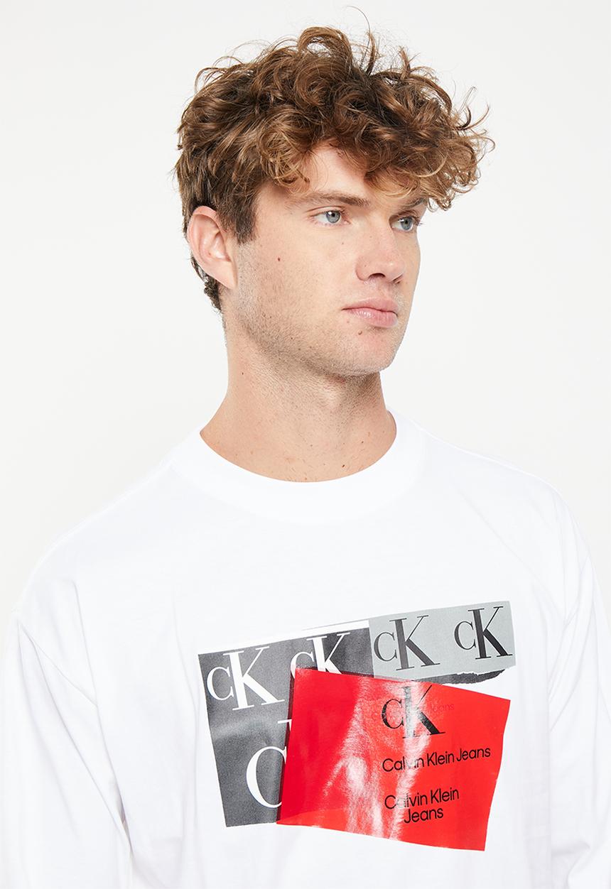 Calvin Klein - Disrupted ck box urban ls tee - bright white