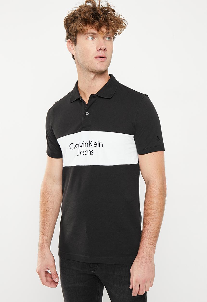 Calvin Klein - Colorblock logo polo - ck black