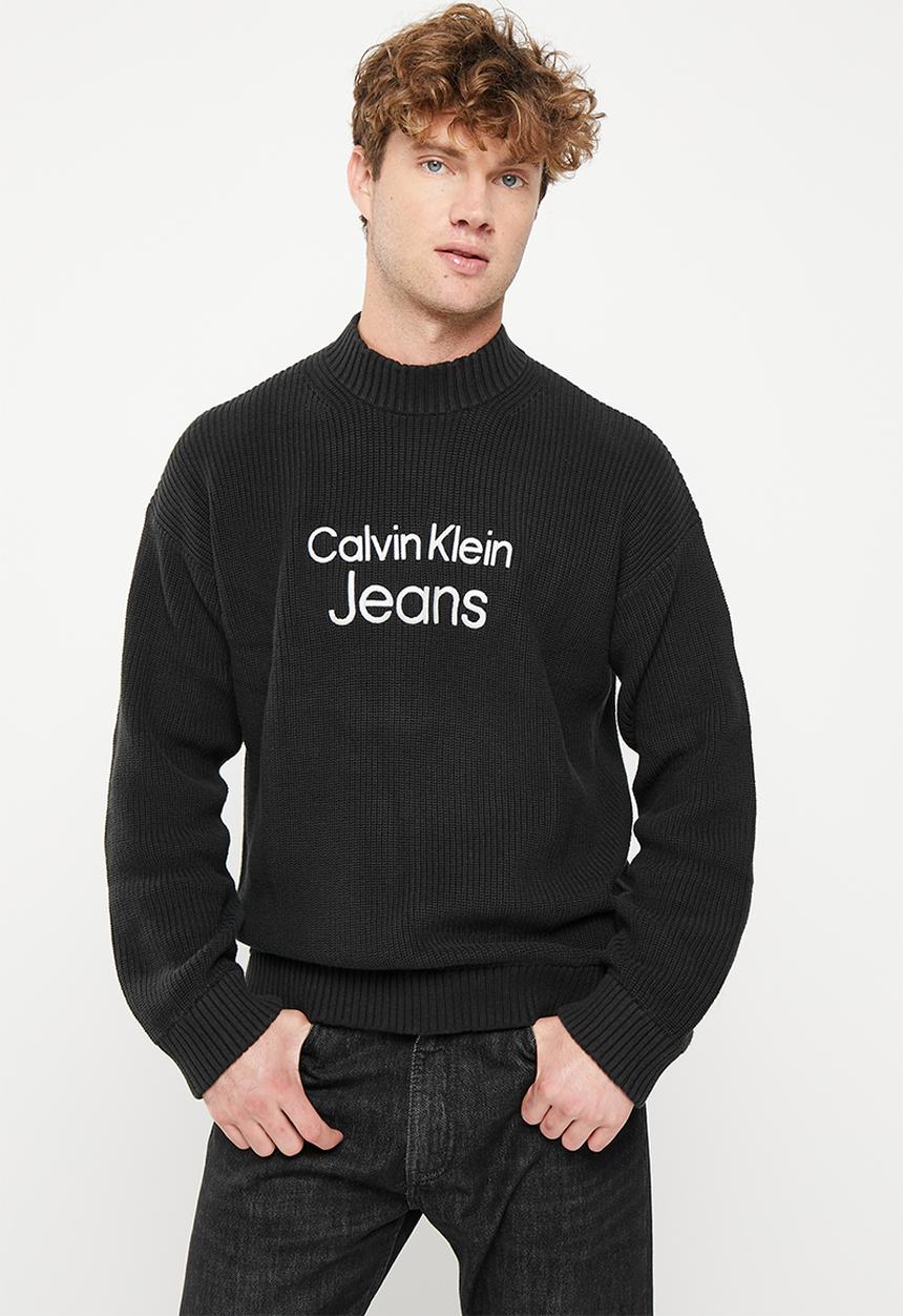 Calvin Klein - Disrupted lacquer logo sweater - black