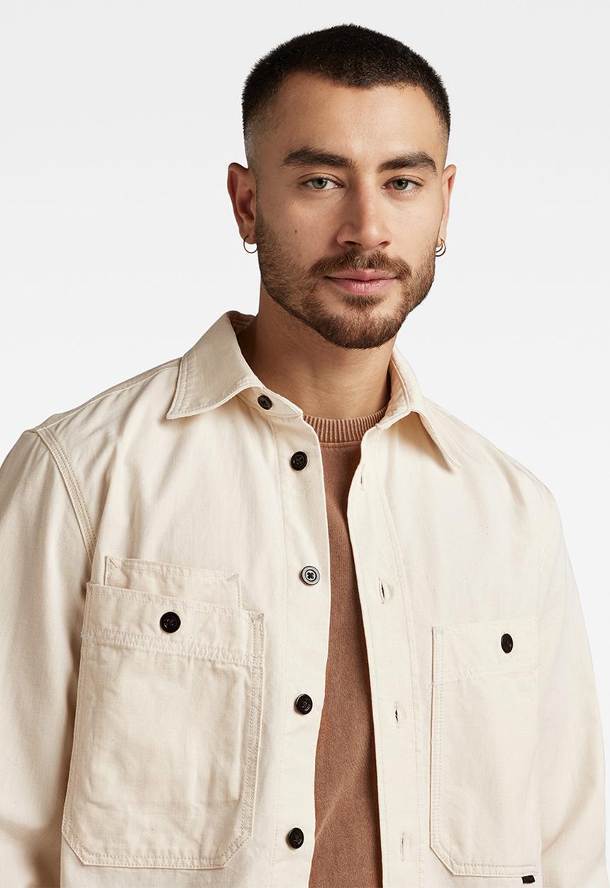 G-STAR - Nimes regular shirt long sleeve ecru chambray - ecru
