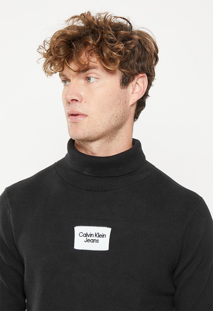 Calvin Klein - Small box roll neck sweater - black