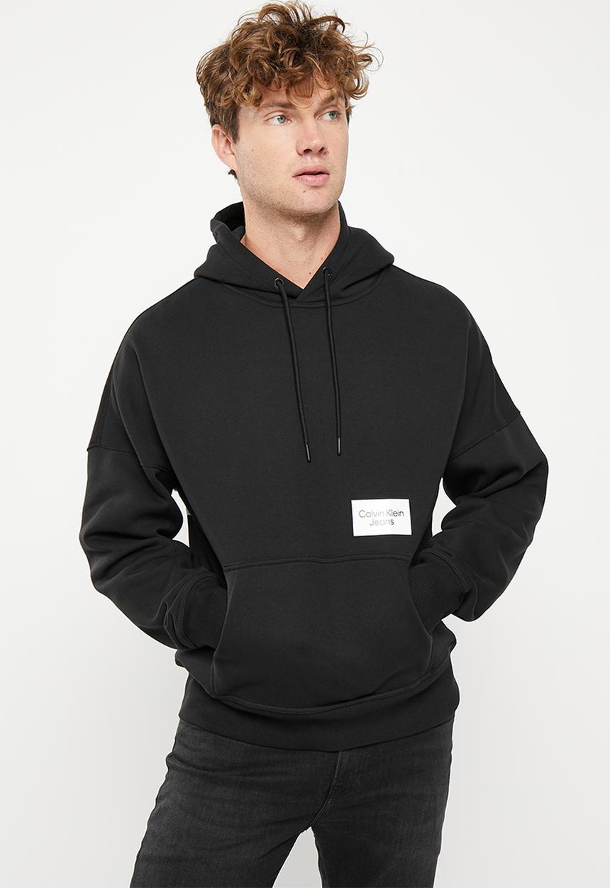 Calvin Klein - Bold logo colorblock hoodie - black