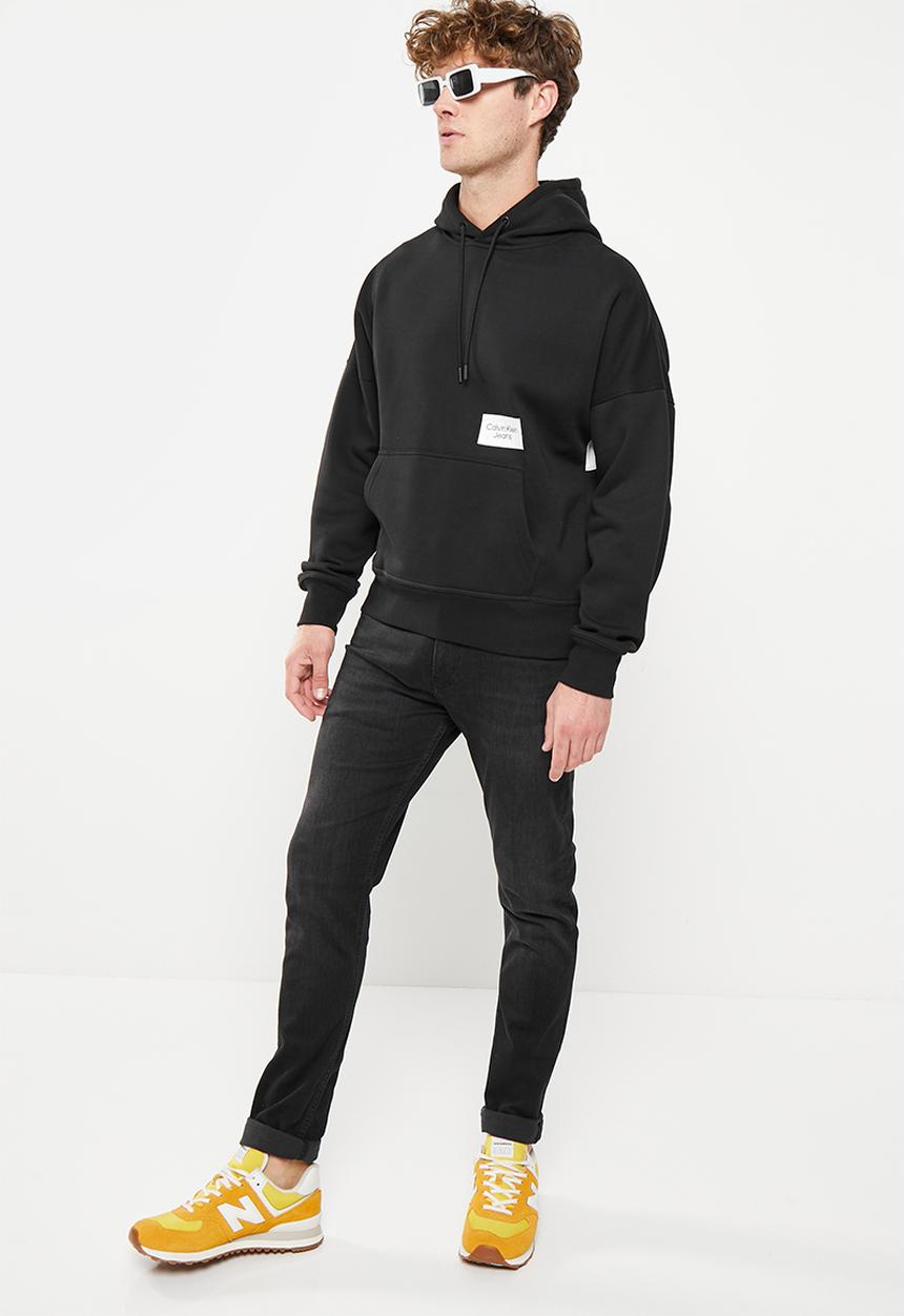Calvin Klein - Bold logo colorblock hoodie - black