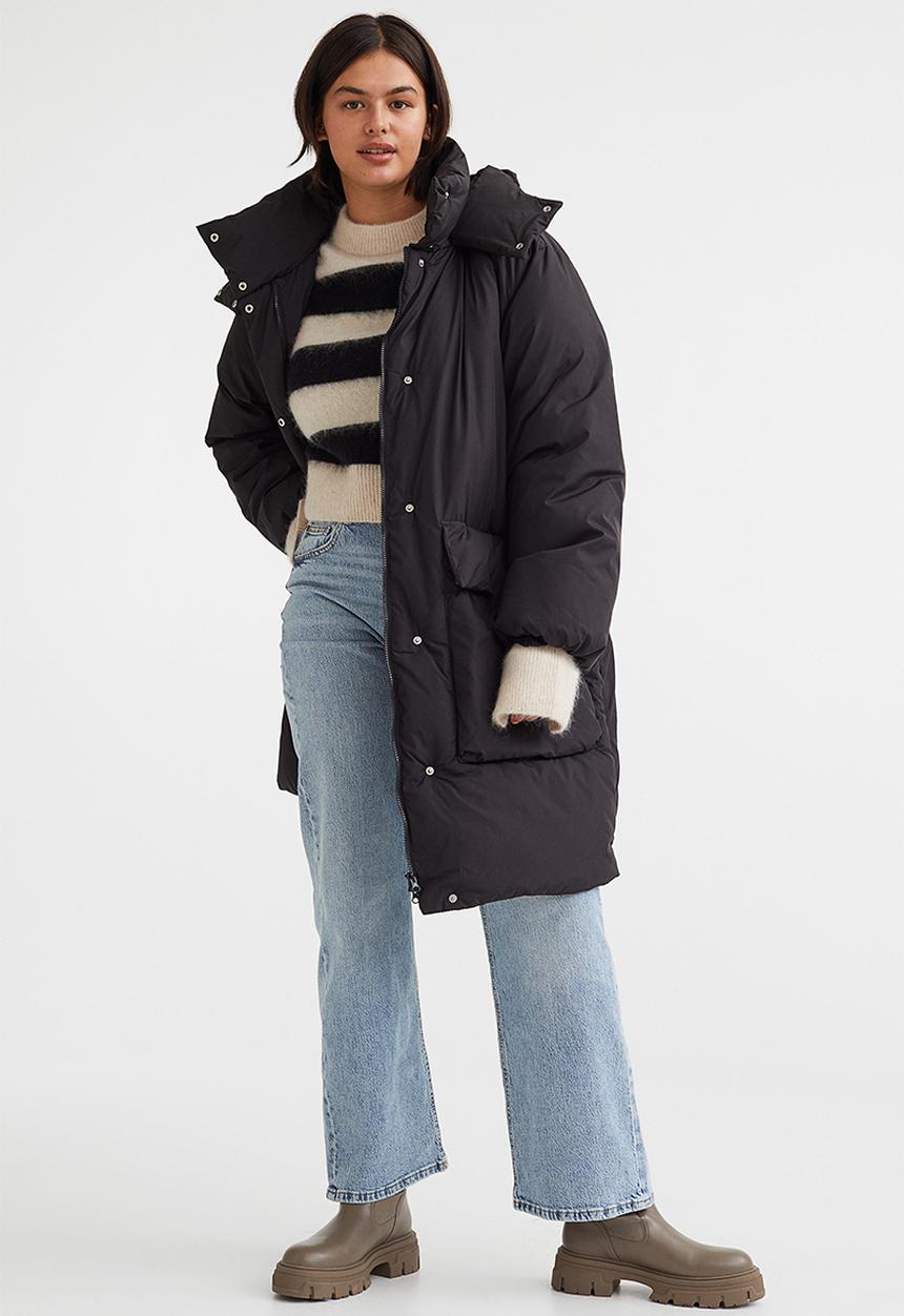 H&M - Hooded puffer coat - black 