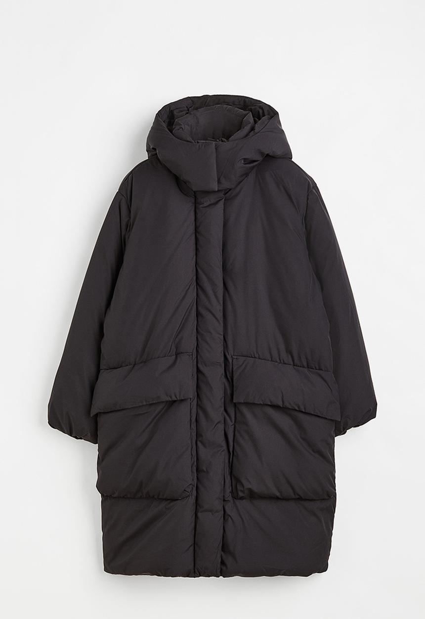 H&M - Hooded puffer coat - black 