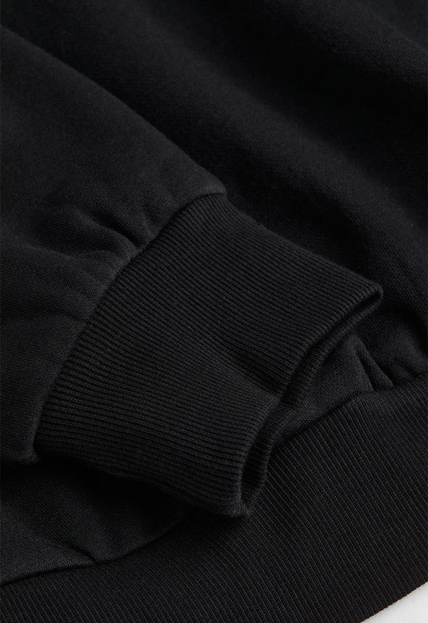 H&M - Oversized cropped hoodie - black