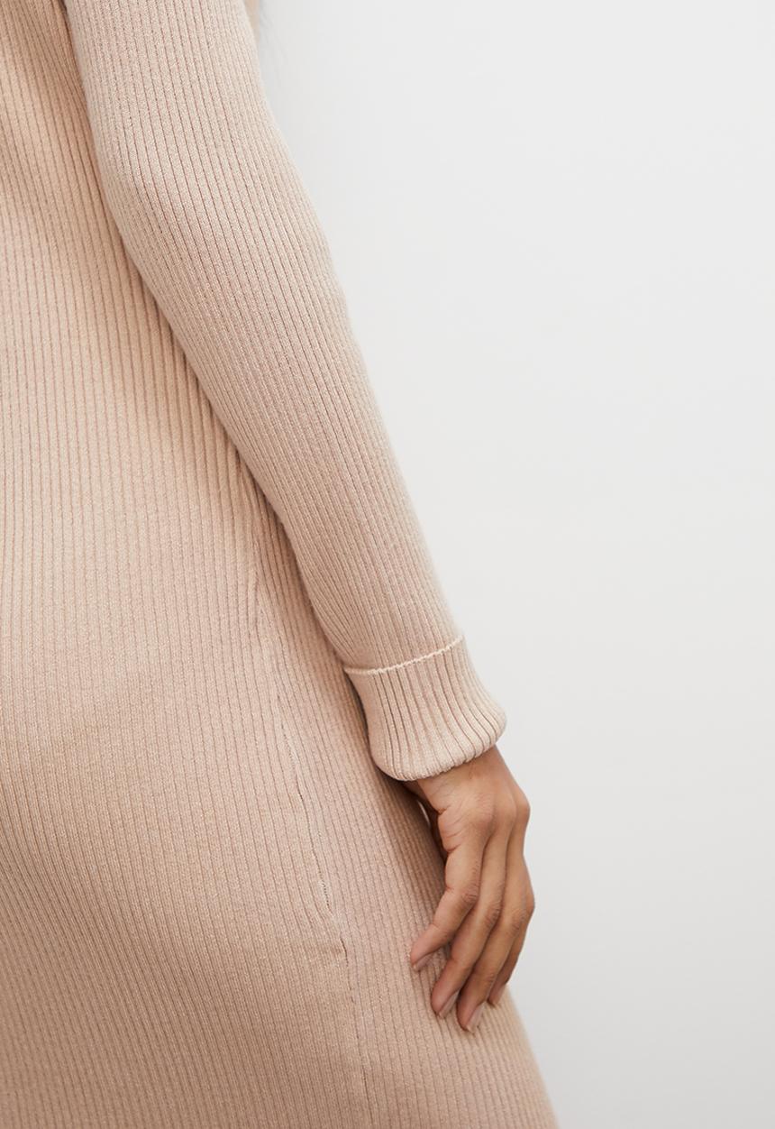 Superbalist - Button through midi knitwear dress - stone