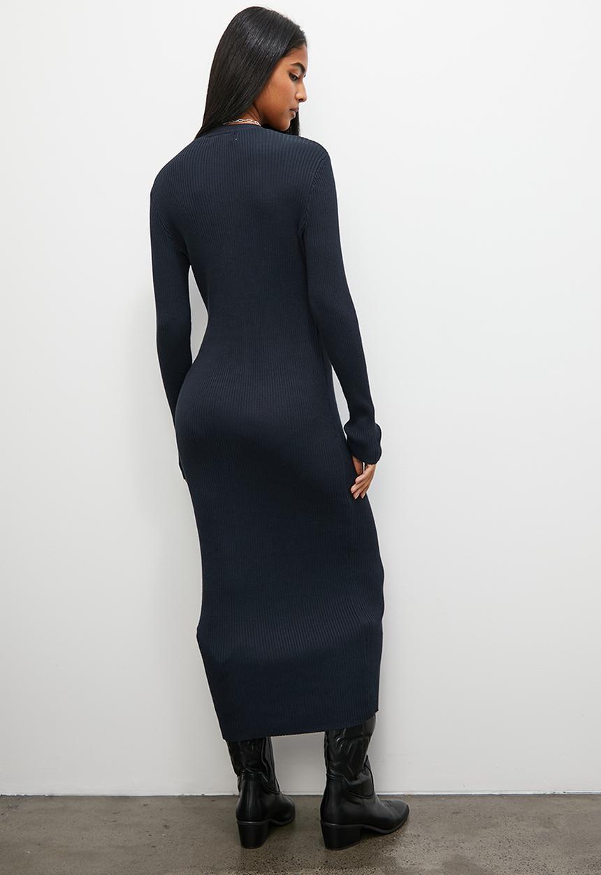 Superbalist - Button through midi knitwear dress - ink