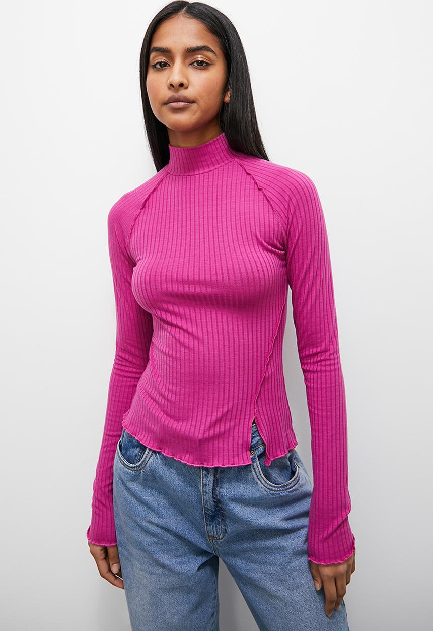Superbalist - Exposed seam detail funnel neck - purple