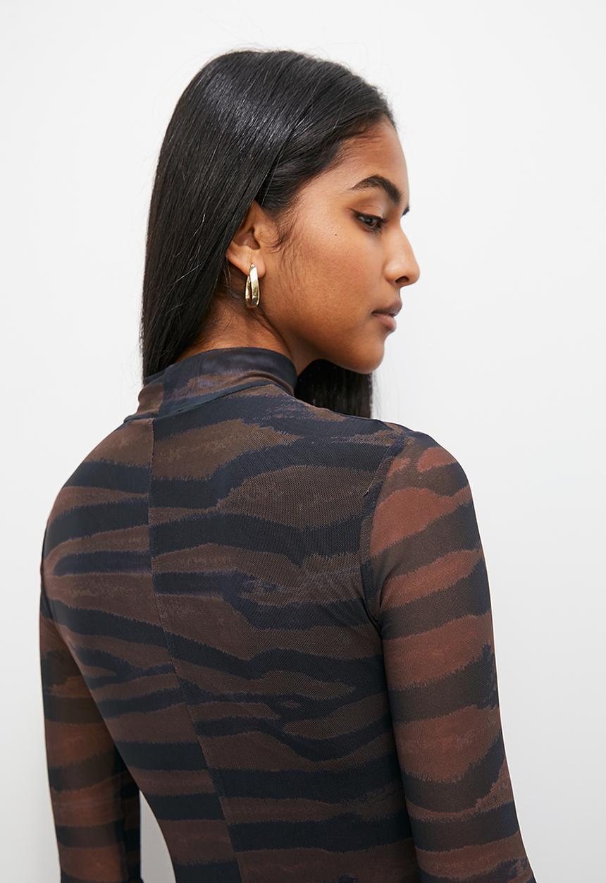 Superbalist - Printed mesh maxi dress - animal